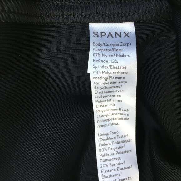 SPANX Black Textured Coated Shaping Slimming Pull On Cropped/Ankle Leggings - Picture 3 of 13